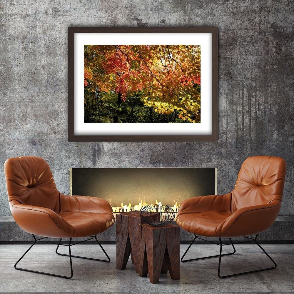 Glezna brūnā rāmī - Colorful Leaves Home Trends DECO