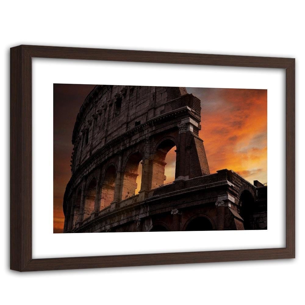 Glezna brūnā rāmī - Colosseum At Dusk Home Trends DECO