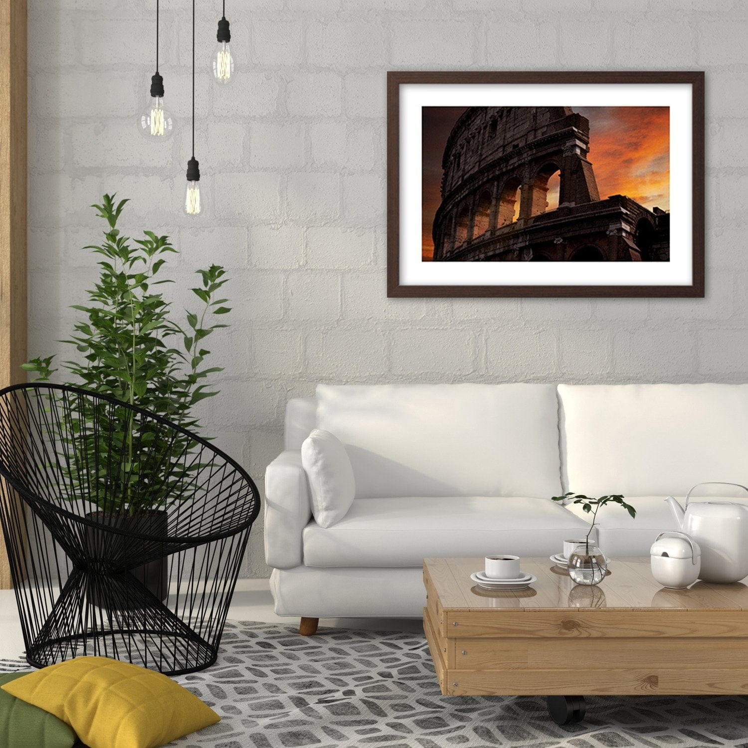 Glezna brūnā rāmī - Colosseum At Dusk Home Trends DECO