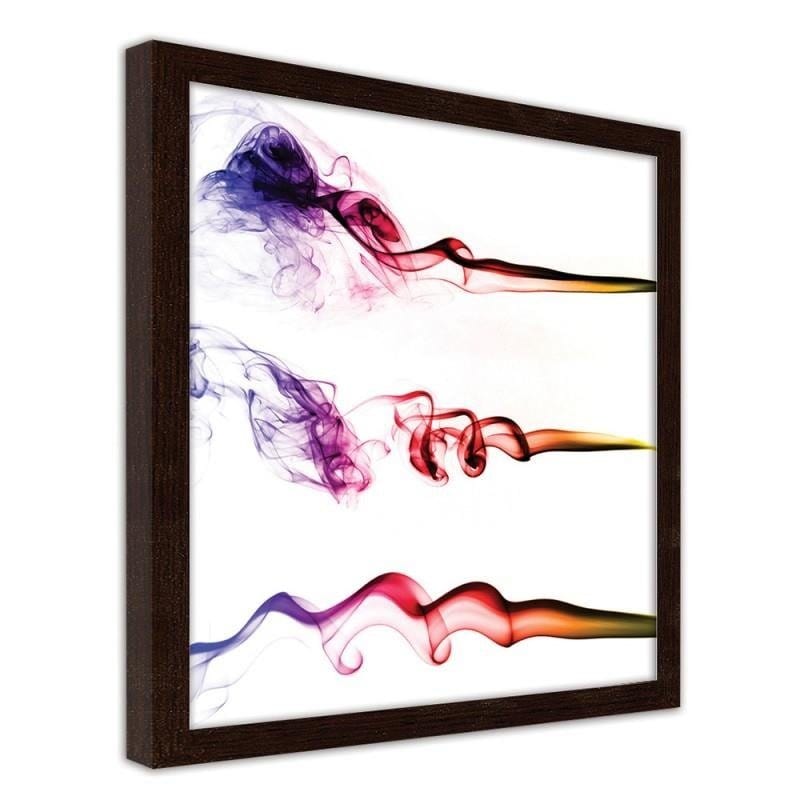 Glezna brūnā rāmī - Colourful abstract smoke Home Trends DECO