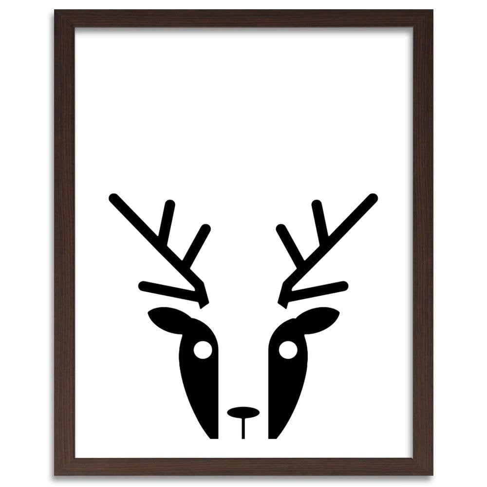 Glezna brūnā rāmī - Contrast Deer Home Trends DECO