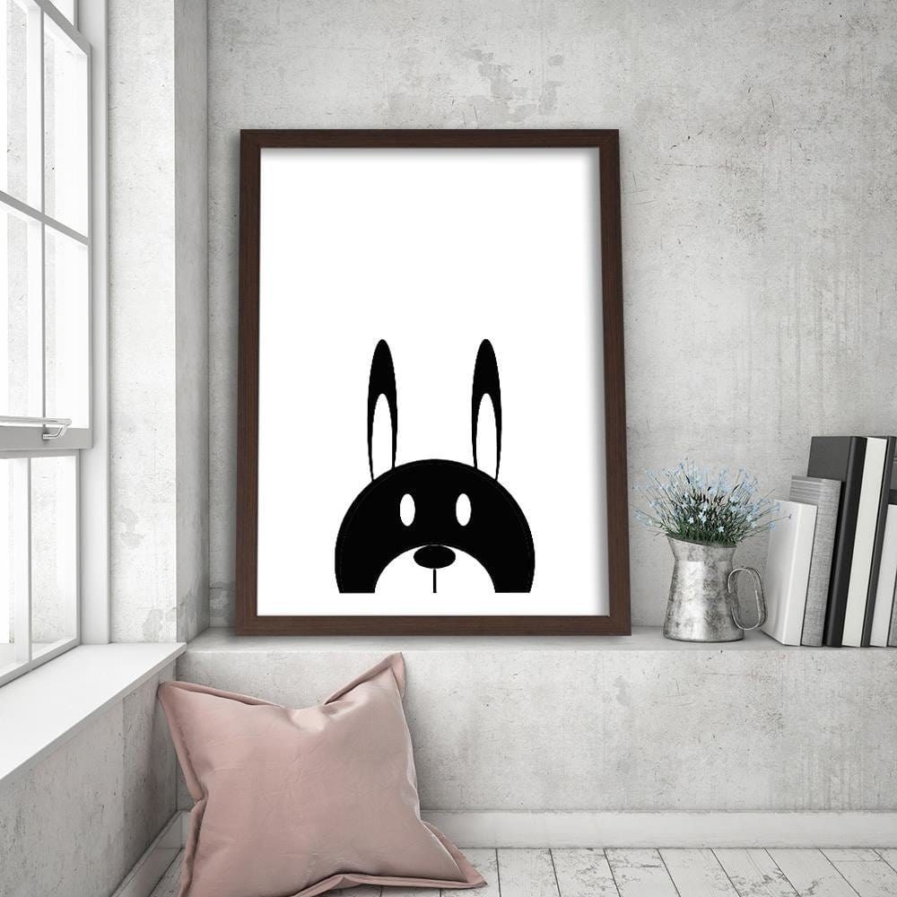 Glezna brūnā rāmī - Contrast Hare  Home Trends DECO