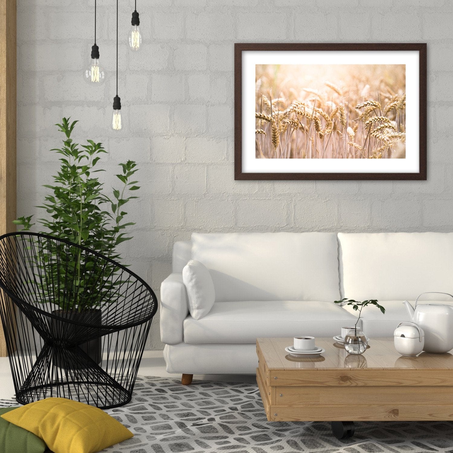 Glezna brūnā rāmī - Corn In The Sun 2 Home Trends DECO