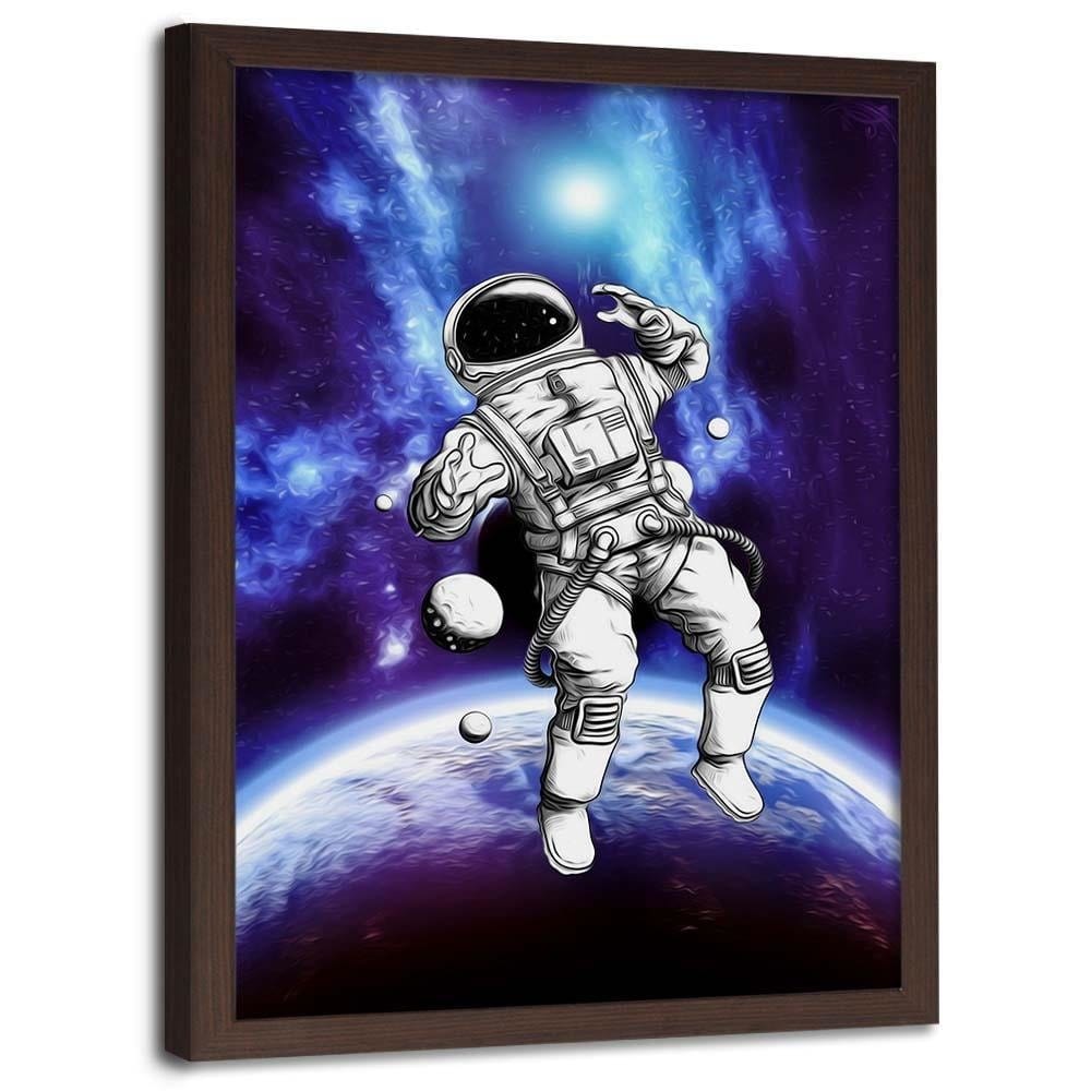 Glezna brūnā rāmī - Cosmonaut In The Space Home Trends DECO