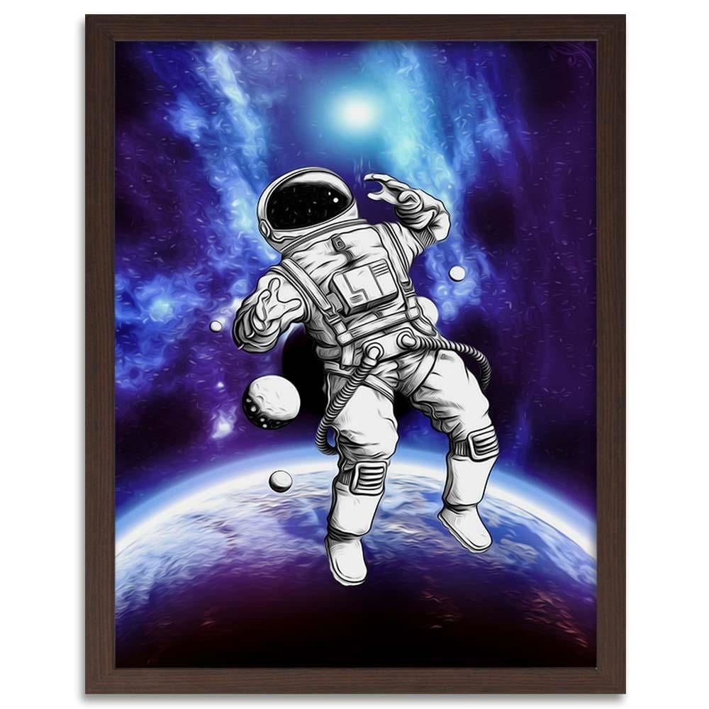 Glezna brūnā rāmī - Cosmonaut In The Space Home Trends DECO