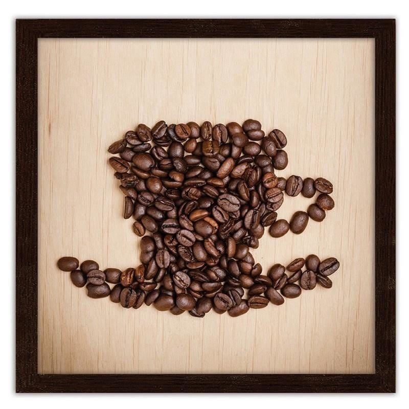 Glezna brūnā rāmī - Cup of coffee beans Home Trends DECO