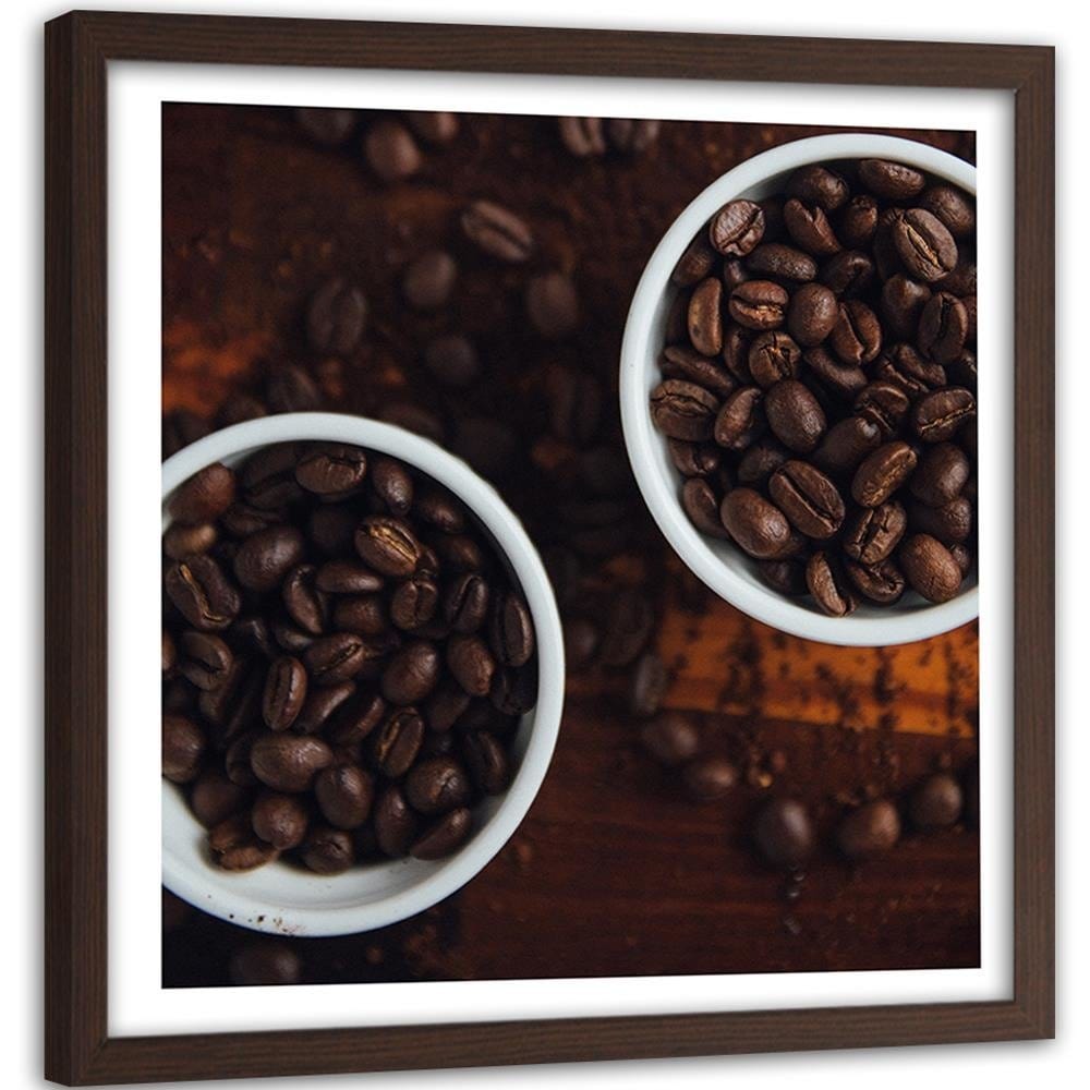 Glezna brūnā rāmī - Cups Full Of Coffee Home Trends DECO