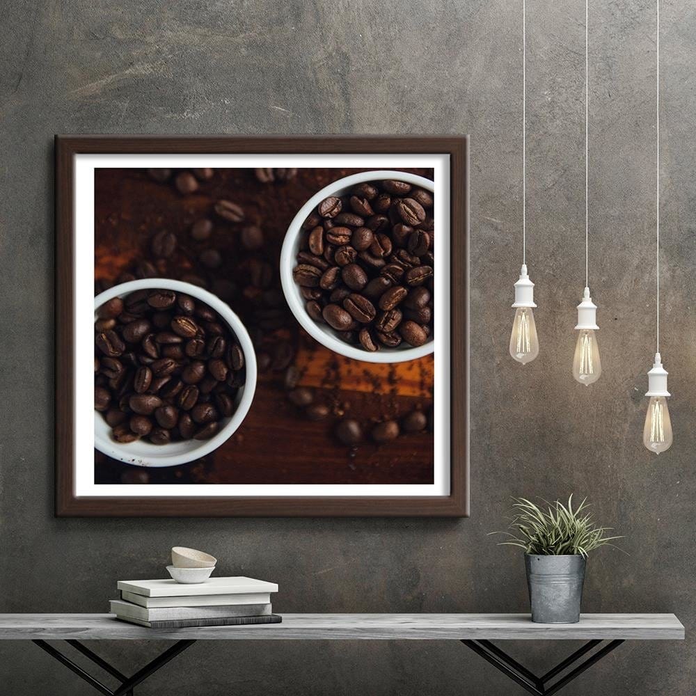 Glezna brūnā rāmī - Cups Full Of Coffee Home Trends DECO