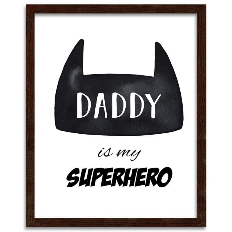 Glezna brūnā rāmī - Daddy is my superhero Home Trends DECO