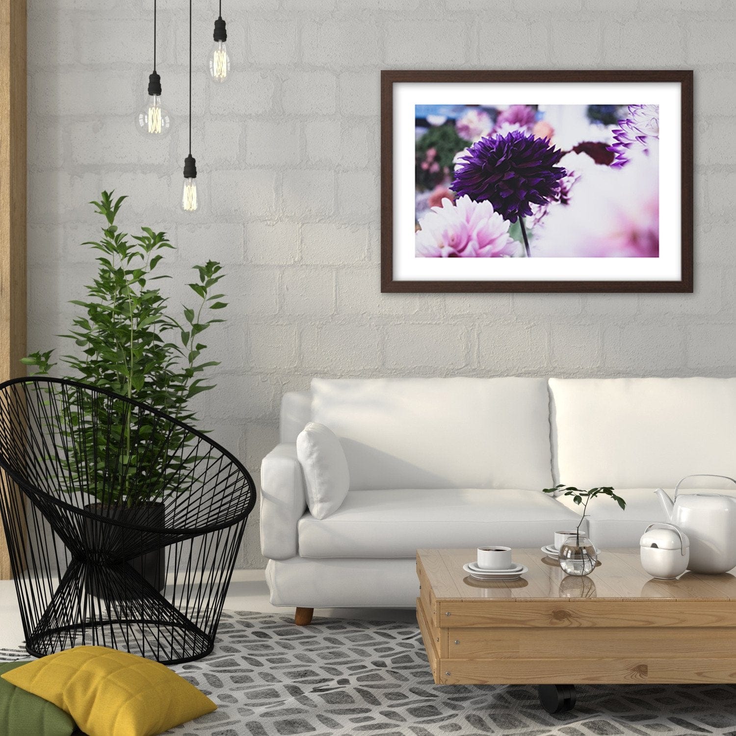 Glezna brūnā rāmī - Dahlias Home Trends DECO