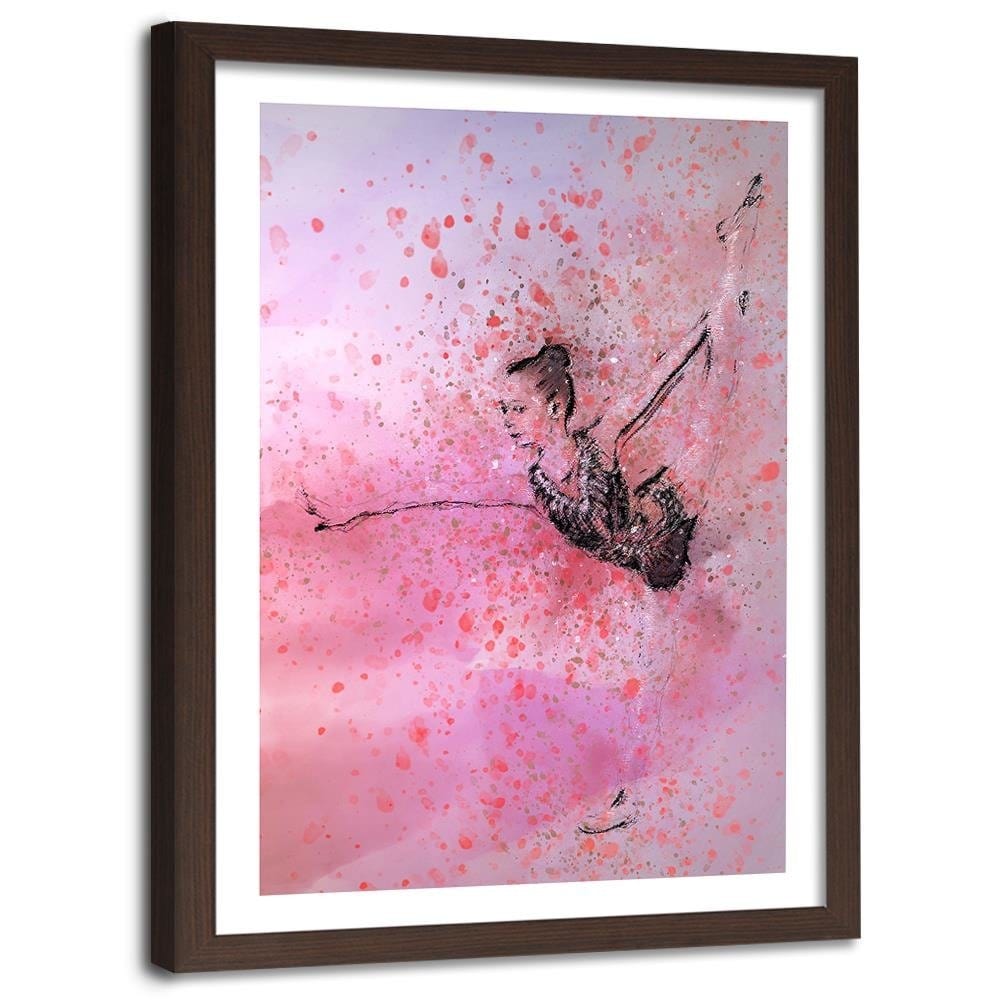 Glezna brūnā rāmī - Dancing Ballerina Abstraction Home Trends DECO