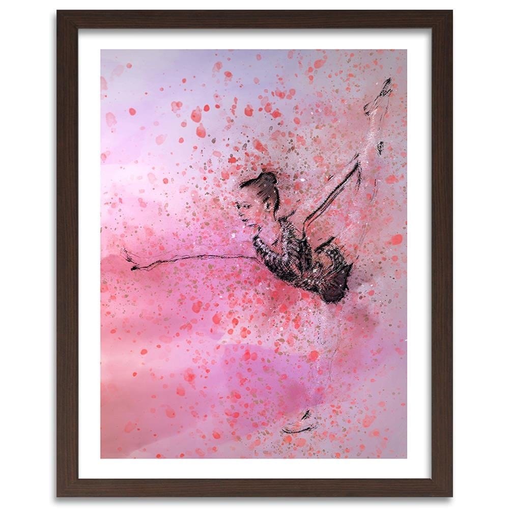 Glezna brūnā rāmī - Dancing Ballerina Abstraction Home Trends DECO