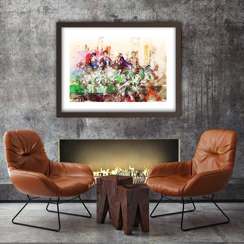 Glezna brūnā rāmī - Dancing Ballerinas Abstraction Home Trends DECO