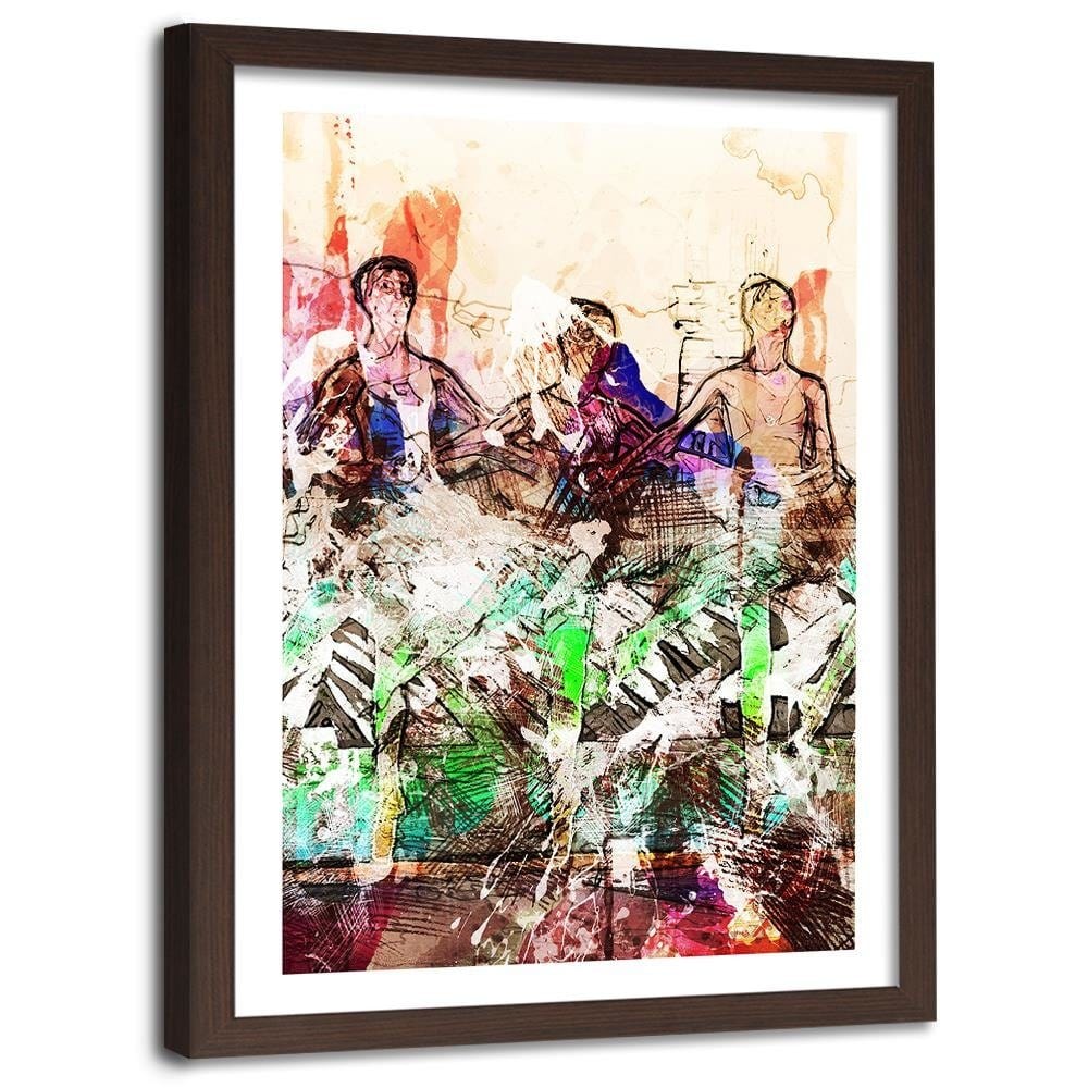 Glezna brūnā rāmī - Dancing Ballerinas Abstraction Home Trends DECO