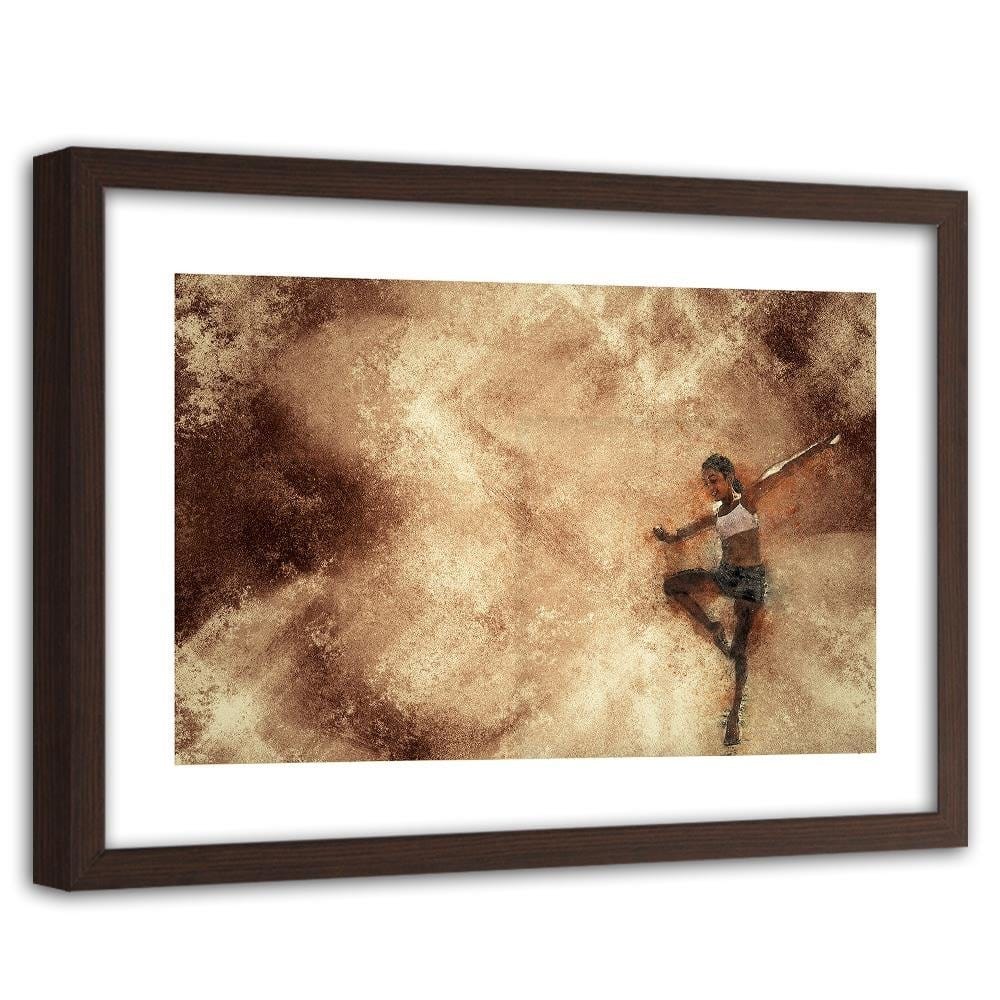 Glezna brūnā rāmī - Dancing Girl Abstraction Home Trends DECO