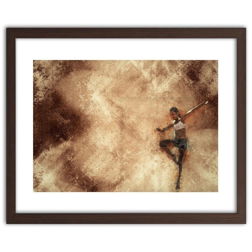Glezna brūnā rāmī - Dancing Girl Abstraction Home Trends DECO