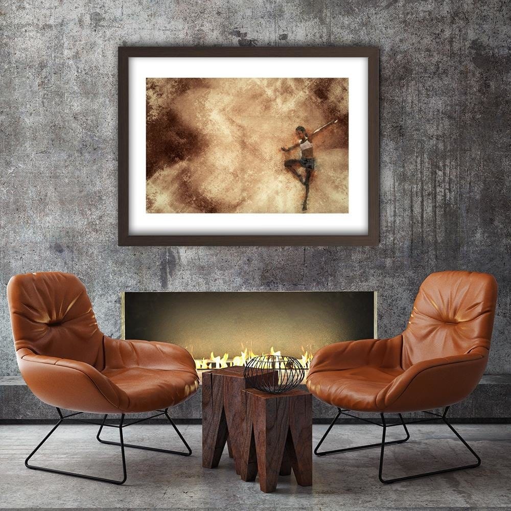 Glezna brūnā rāmī - Dancing Girl Abstraction Home Trends DECO