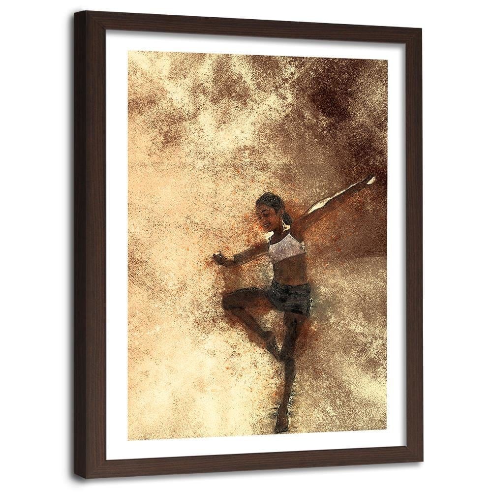Glezna brūnā rāmī - Dancing Girl Abstraction Home Trends DECO