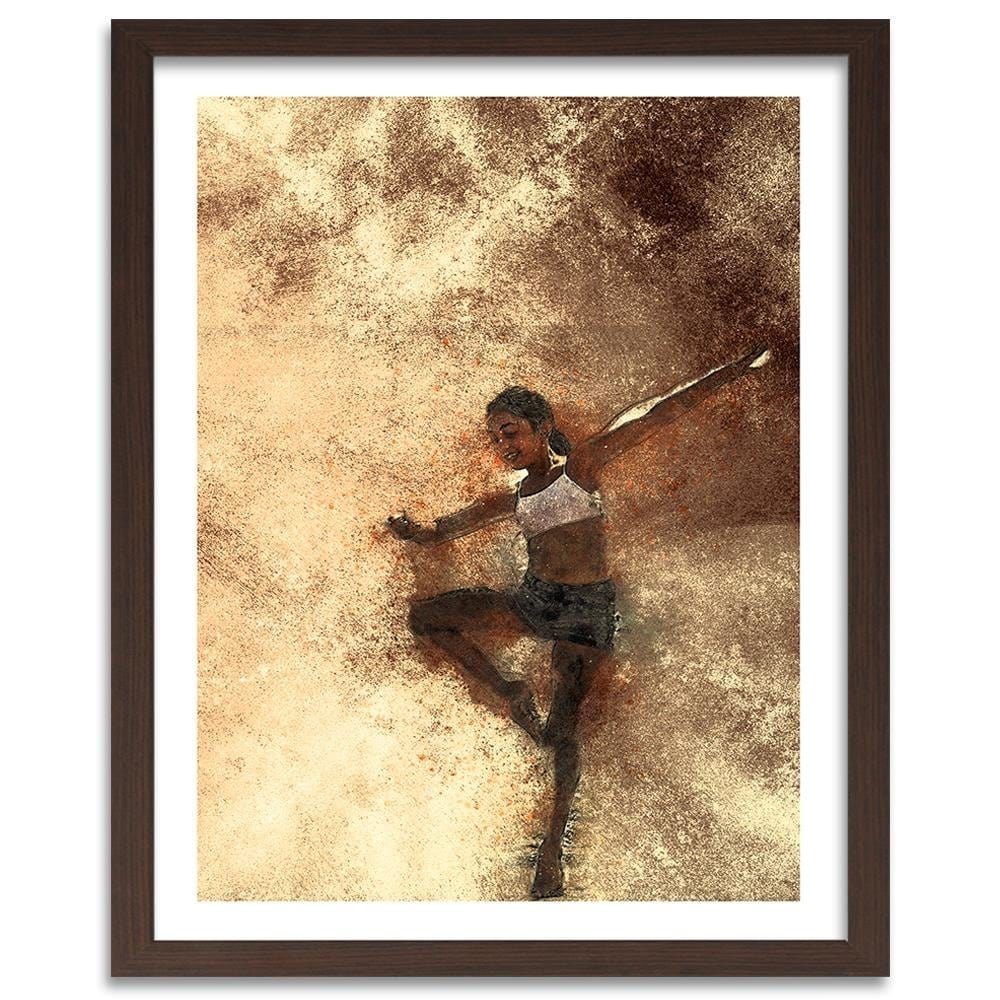 Glezna brūnā rāmī - Dancing Girl Abstraction Home Trends DECO