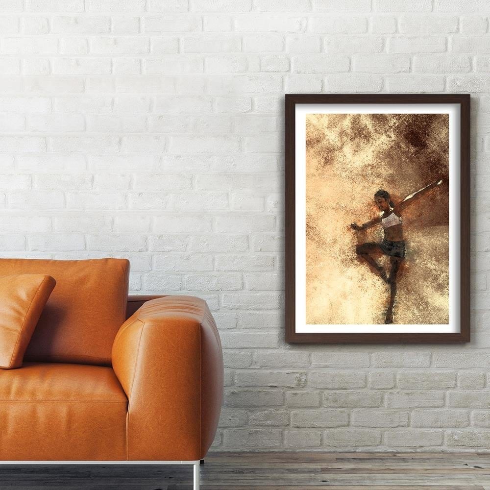 Glezna brūnā rāmī - Dancing Girl Abstraction Home Trends DECO