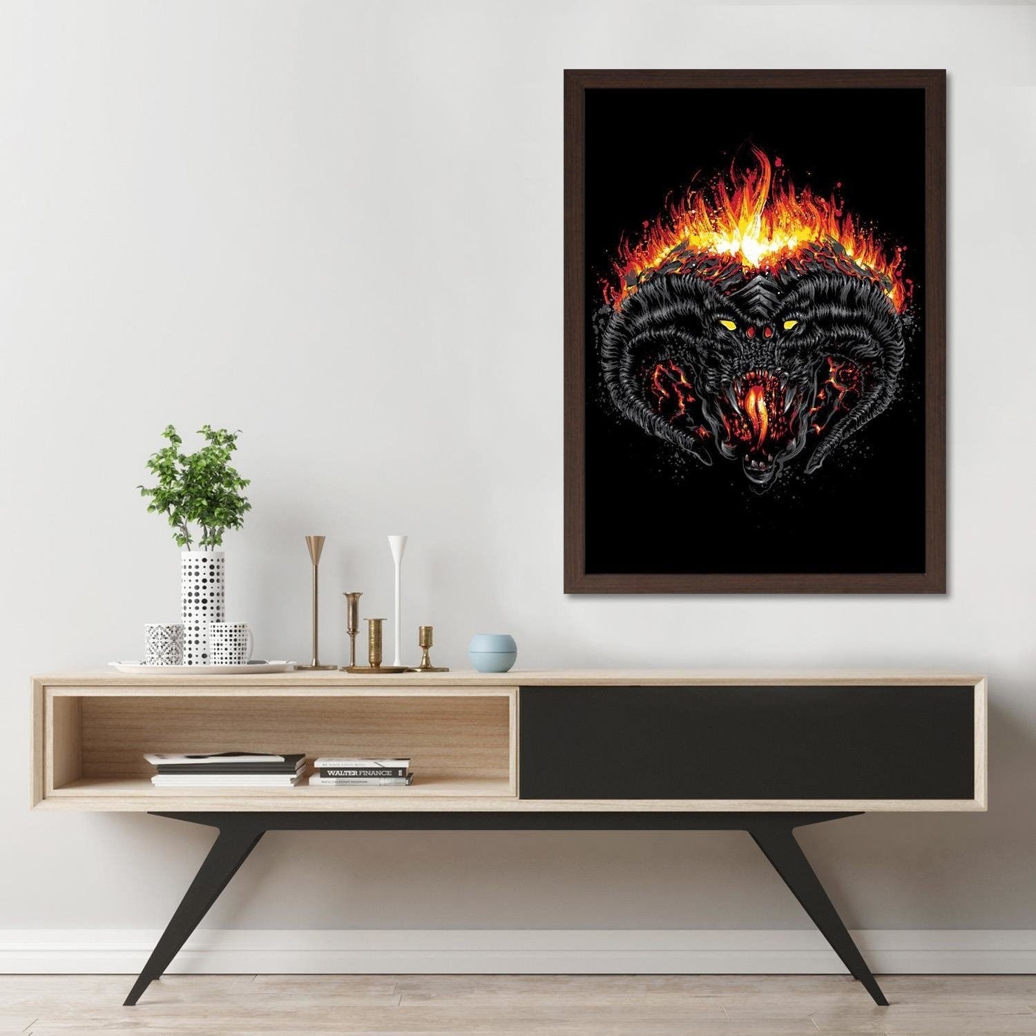 Glezna brūnā rāmī - Demon Of Morgoth Black Home Trends DECO