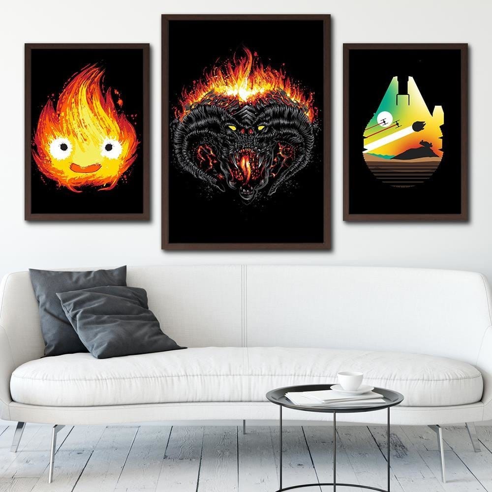 Glezna brūnā rāmī - Demon Of Morgoth Black Home Trends DECO