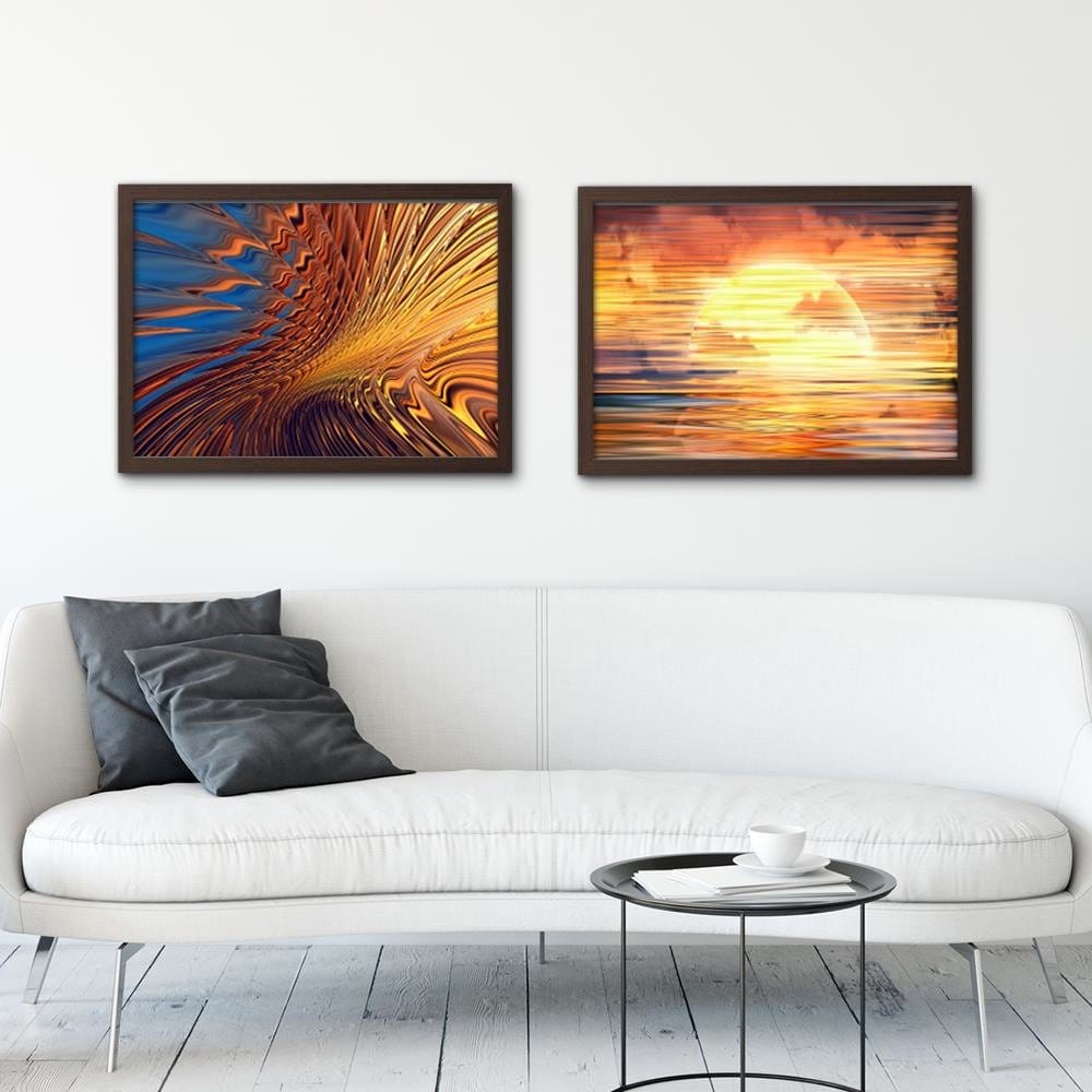 Glezna brūnā rāmī - Desert Abstraction Home Trends DECO