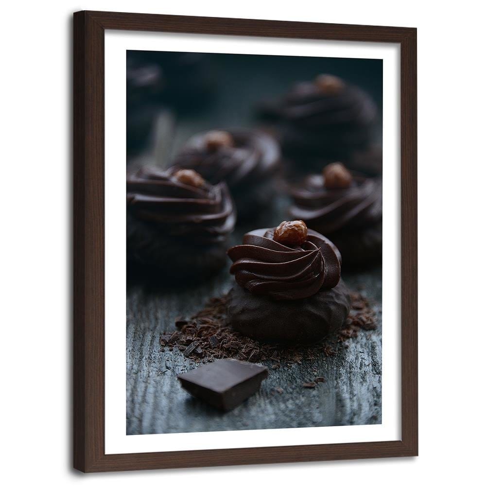 Glezna brūnā rāmī - Dessert With Dark Chocolate Home Trends DECO