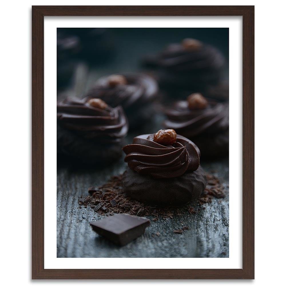 Glezna brūnā rāmī - Dessert With Dark Chocolate Home Trends DECO
