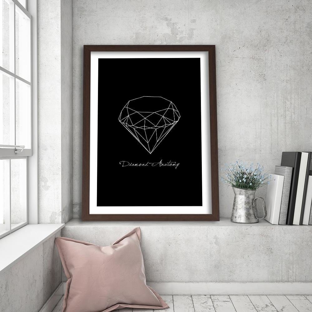Glezna brūnā rāmī - Diamond Anatomy Home Trends DECO
