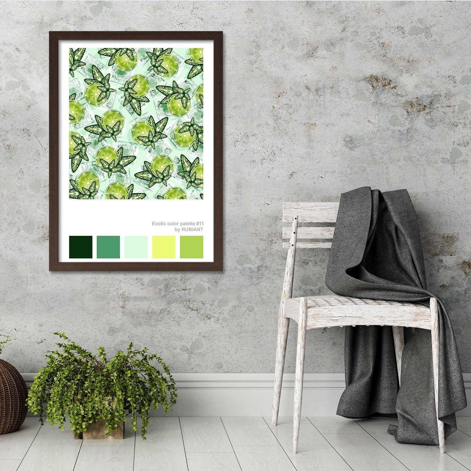 Glezna brūnā rāmī - Digital Art Green Home Trends DECO