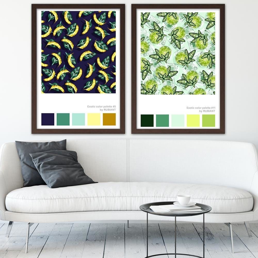 Glezna brūnā rāmī - Digital Art Green Home Trends DECO