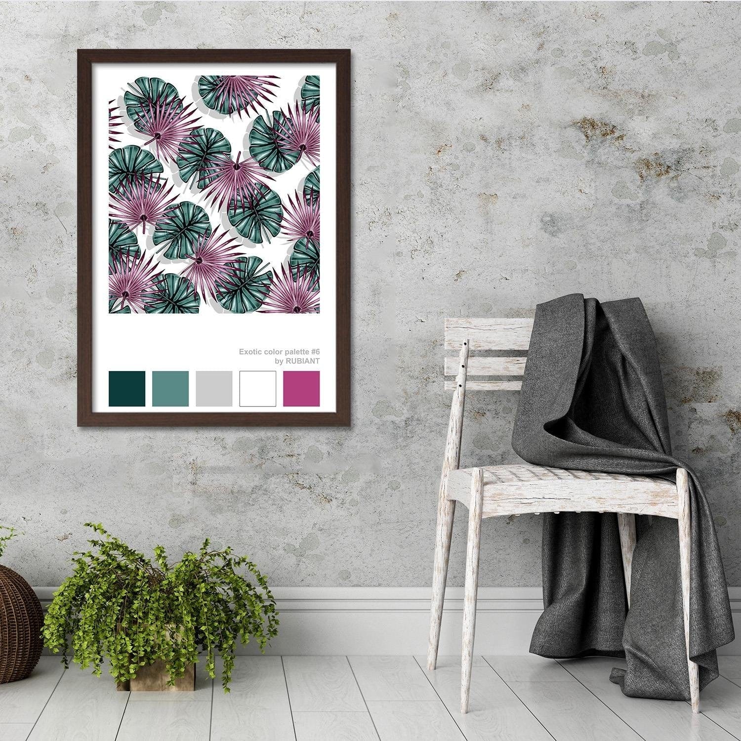 Glezna brūnā rāmī - Digital Art Purple Home Trends DECO