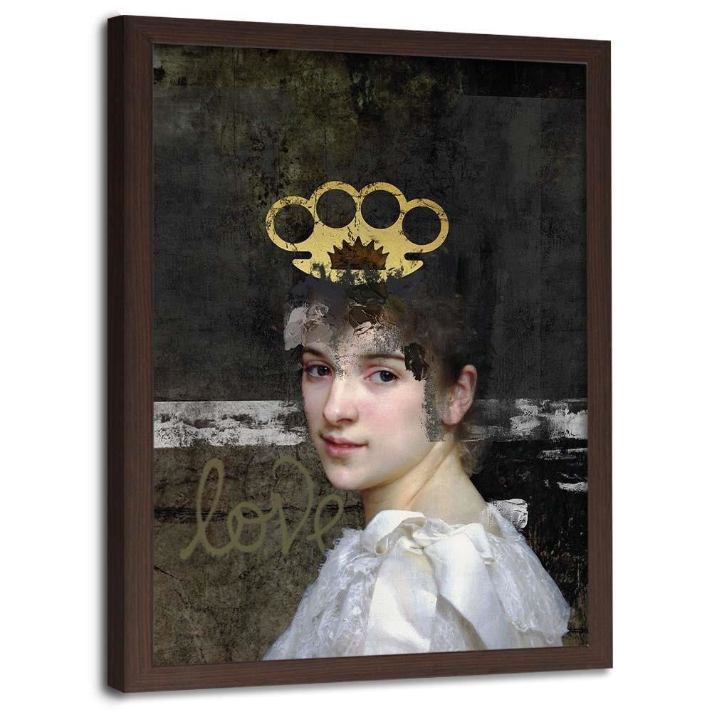 Glezna brūnā rāmī - Digital Collage Home Trends DECO