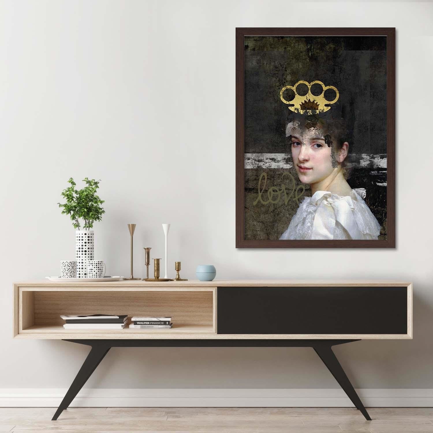 Glezna brūnā rāmī - Digital Collage Home Trends DECO