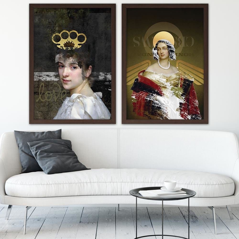 Glezna brūnā rāmī - Digital Collage Home Trends DECO