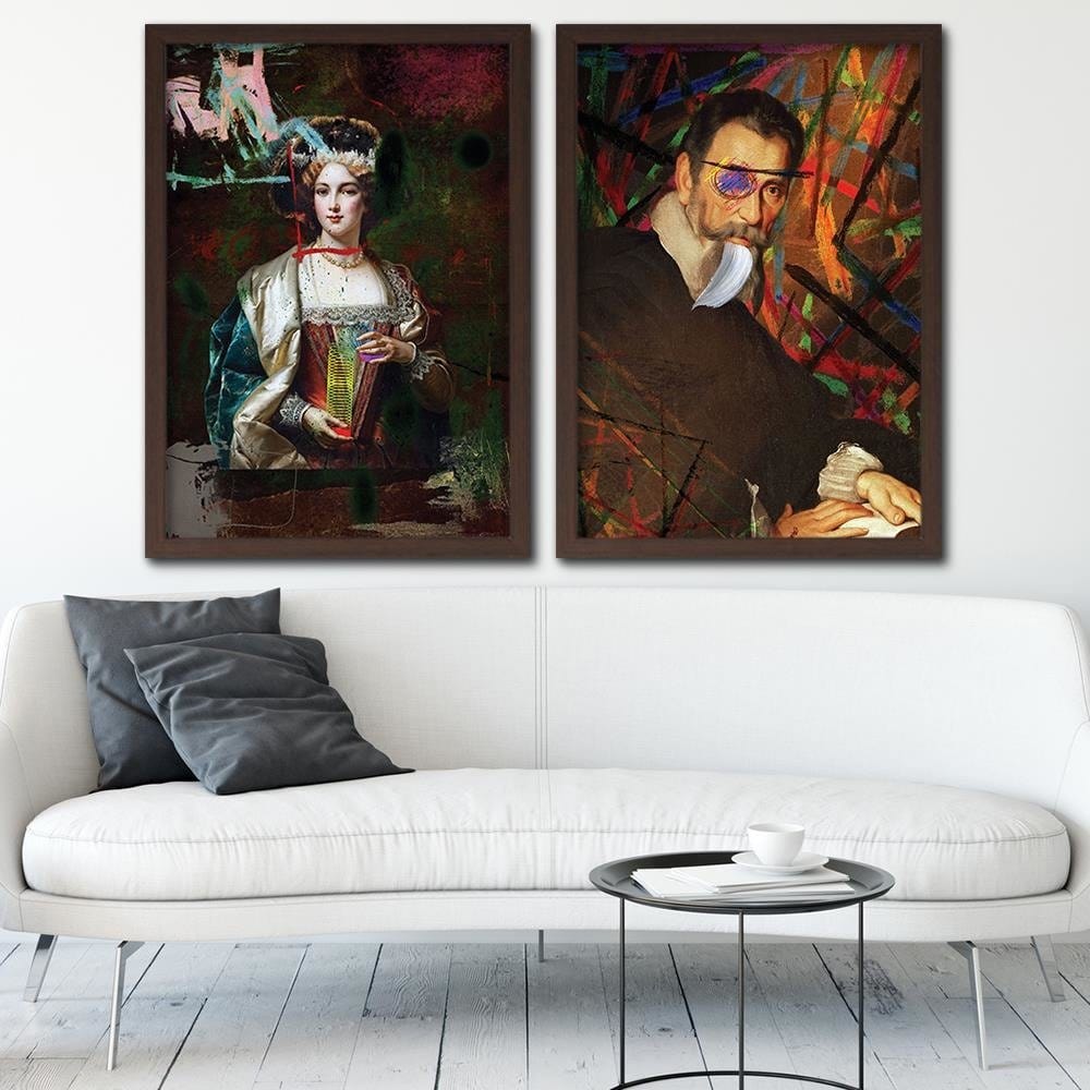 Glezna brūnā rāmī - Digital Collage Image Home Trends DECO