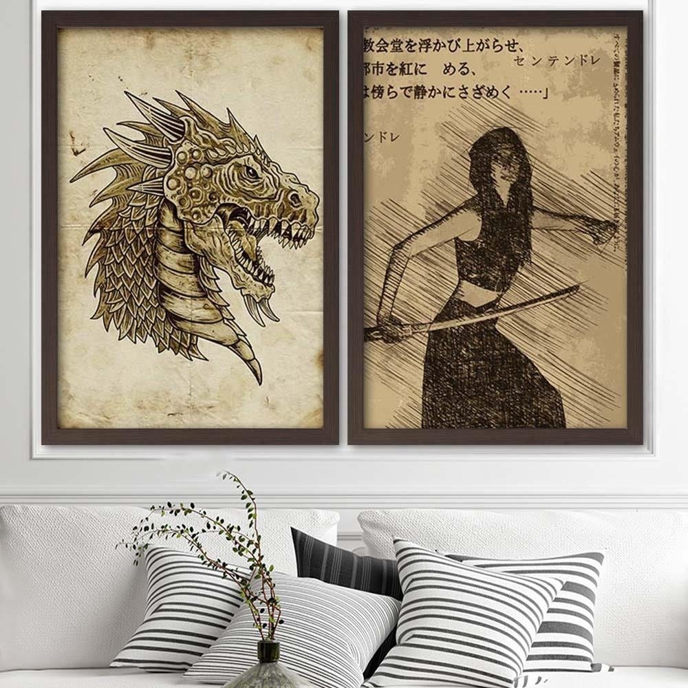 Glezna brūnā rāmī - Dragons Head Home Trends DECO