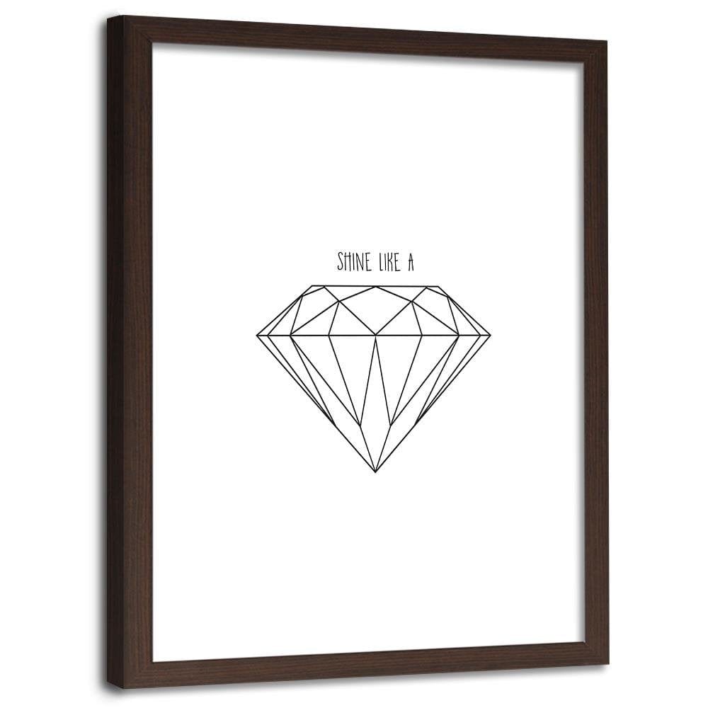 Glezna brūnā rāmī - Drawn Diamond Home Trends DECO