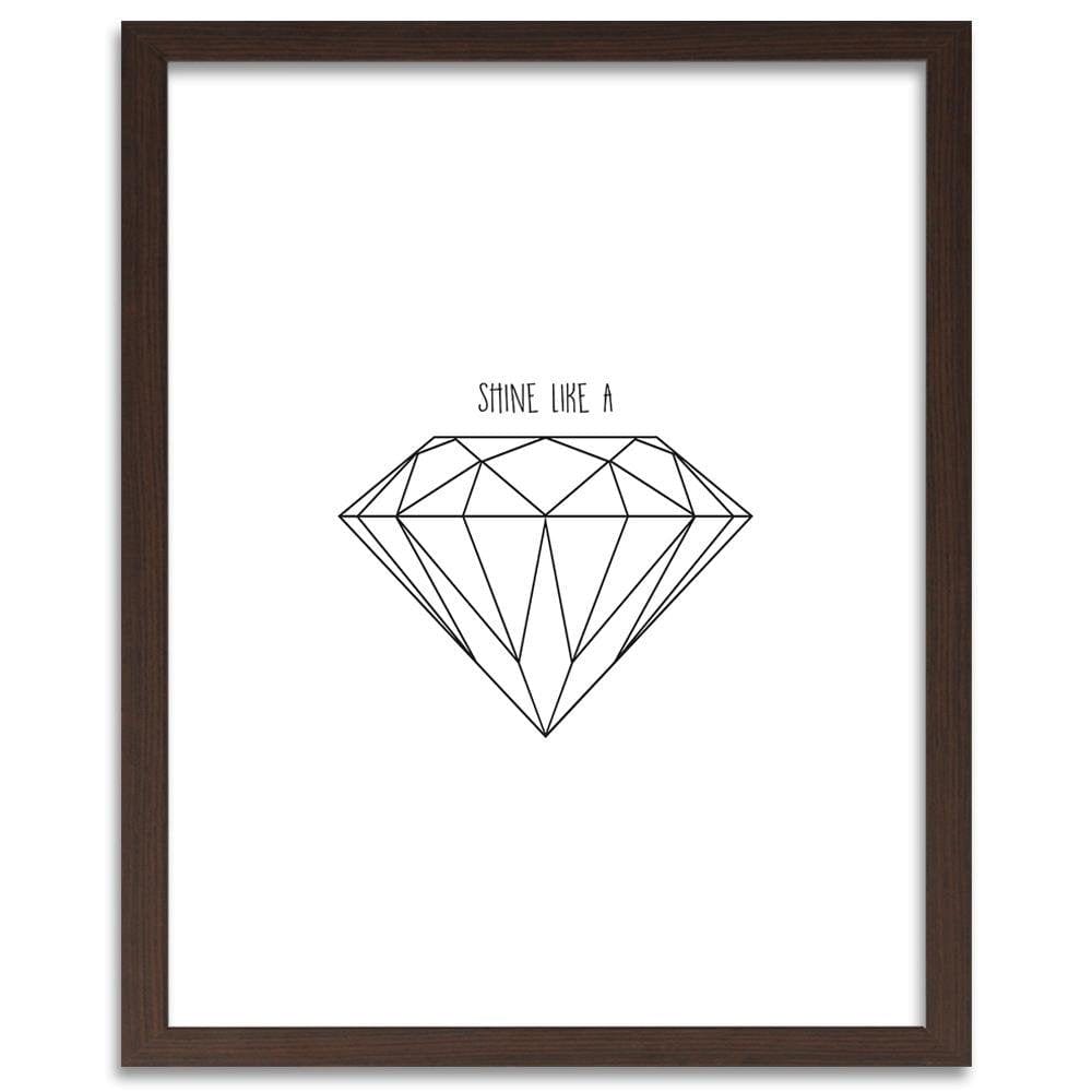 Glezna brūnā rāmī - Drawn Diamond Home Trends DECO