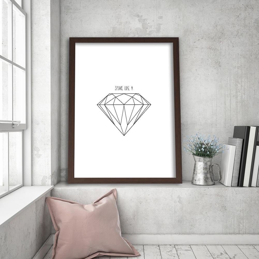 Glezna brūnā rāmī - Drawn Diamond Home Trends DECO
