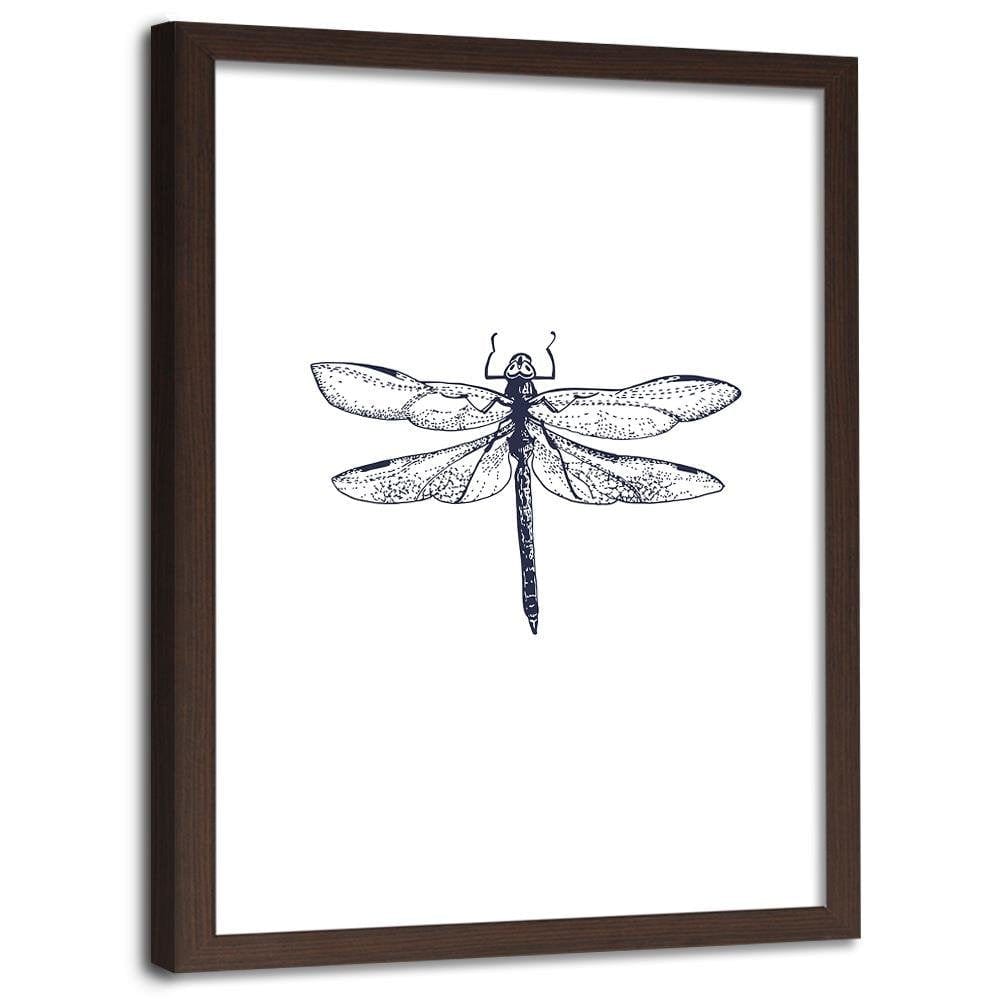 Glezna brūnā rāmī - Drawn Dragonfly Home Trends DECO