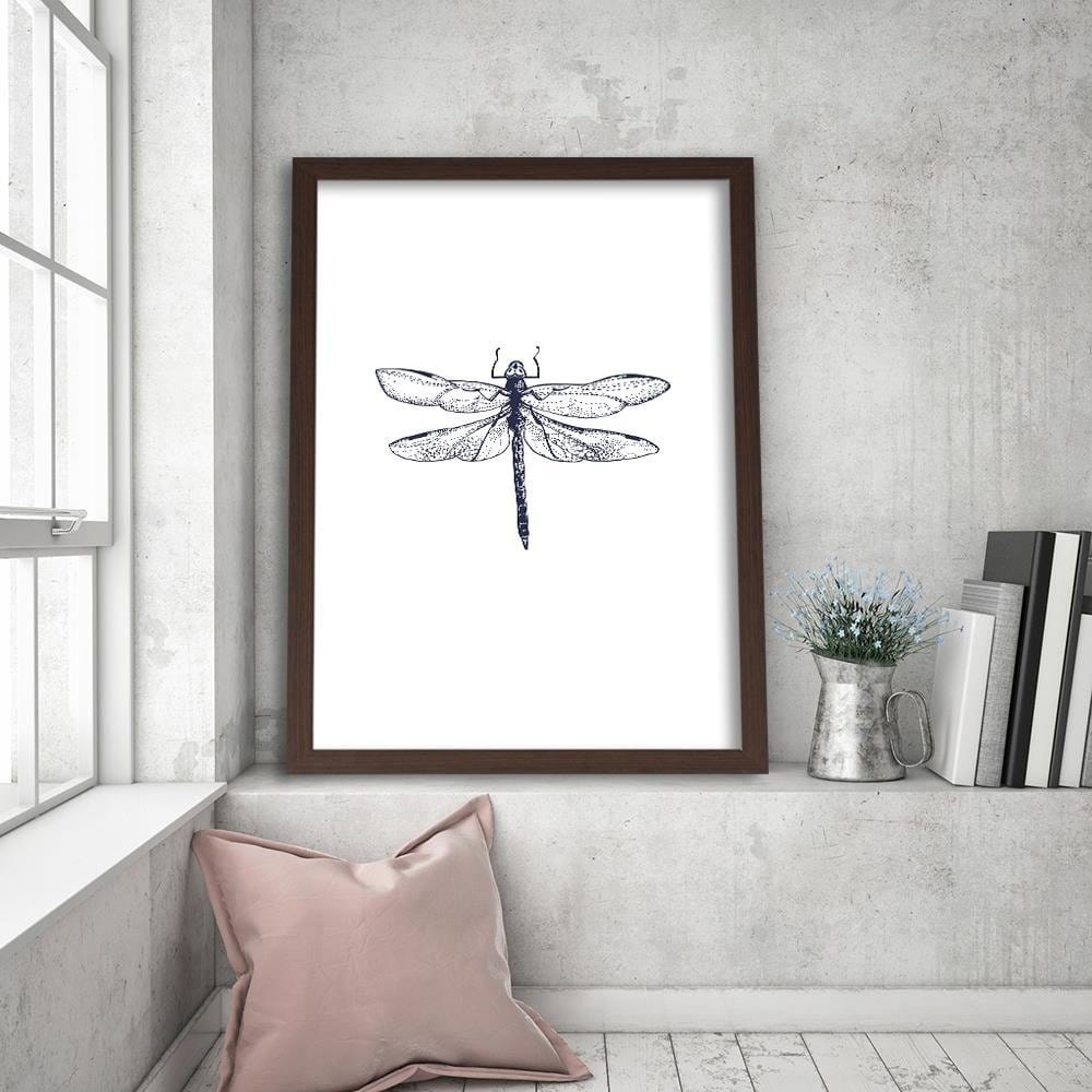 Glezna brūnā rāmī - Drawn Dragonfly Home Trends DECO
