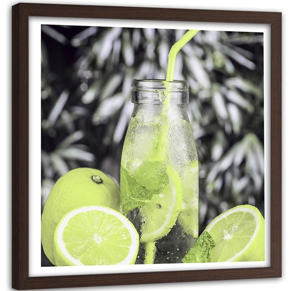 Glezna brūnā rāmī - Drink And Lemon 2 Home Trends DECO