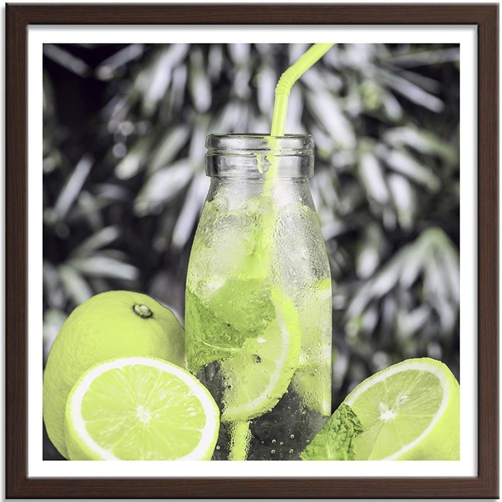 Glezna brūnā rāmī - Drink And Lemon 2 Home Trends DECO