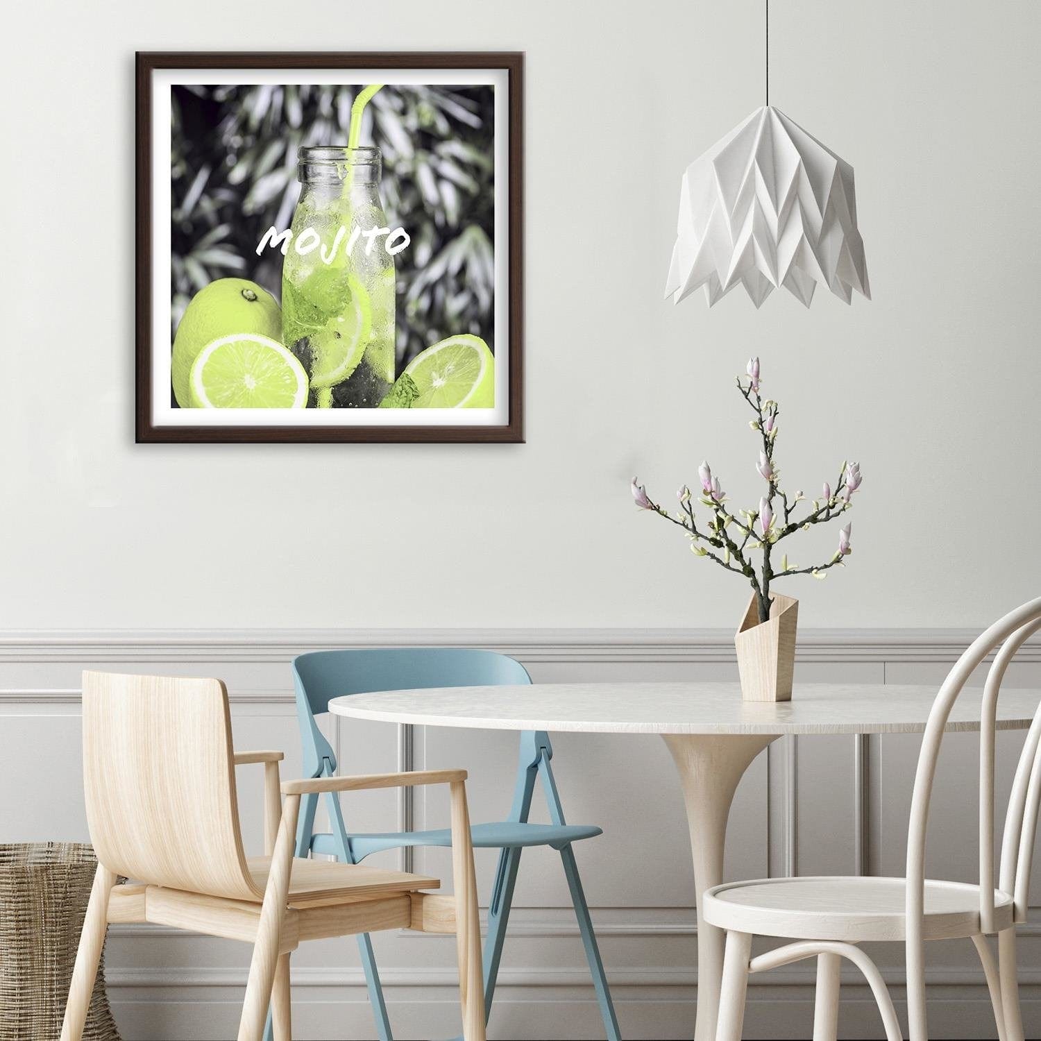 Glezna brūnā rāmī - Drink And Lemon 3 Home Trends DECO