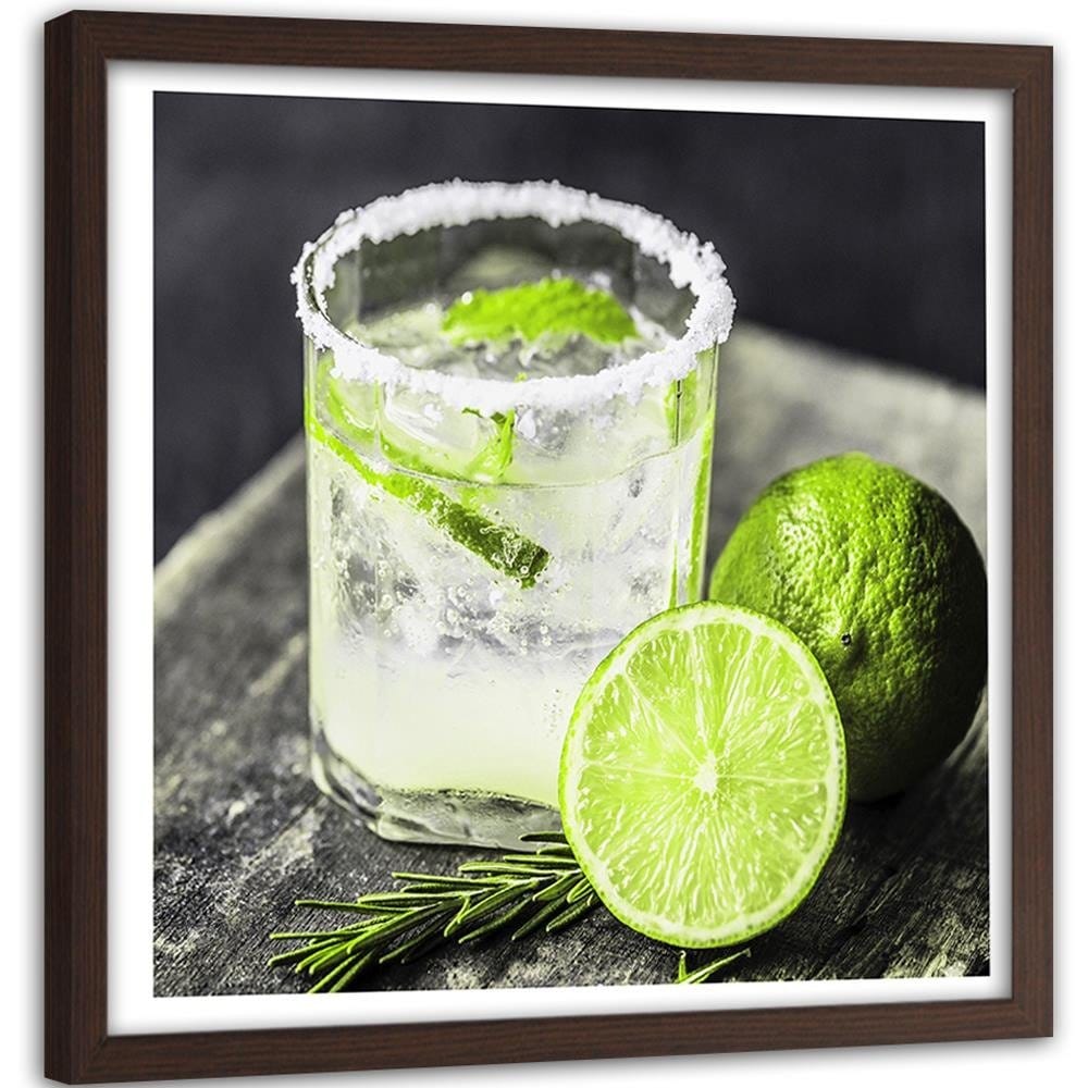 Glezna brūnā rāmī - Drink With Lemon 2 Home Trends DECO