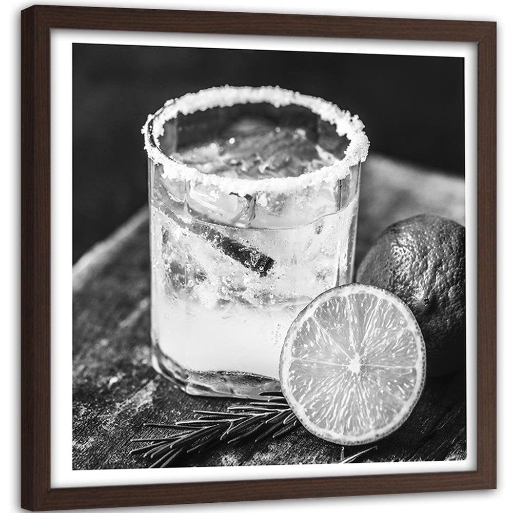 Glezna brūnā rāmī - Drink With Lemon Home Trends DECO