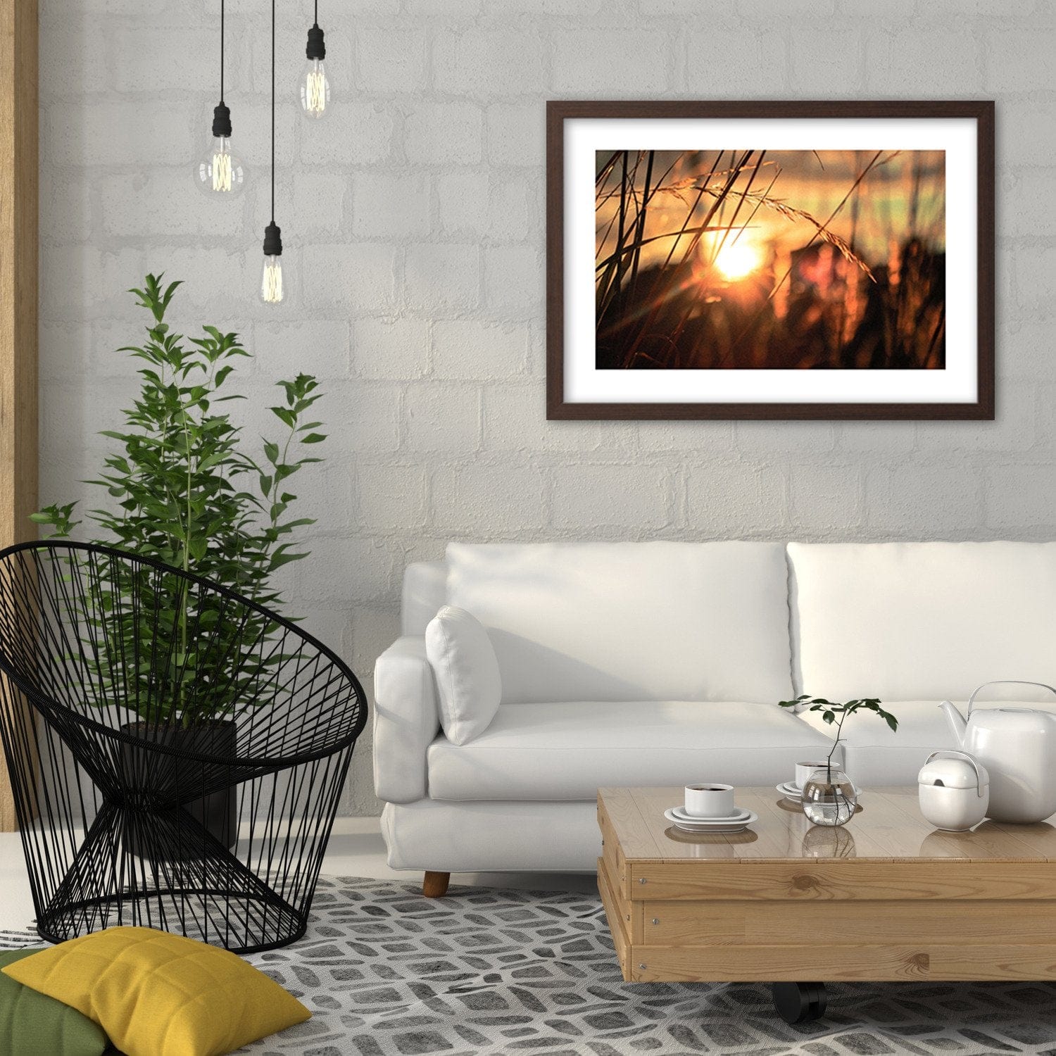 Glezna brūnā rāmī - Ears In The Sun Home Trends DECO