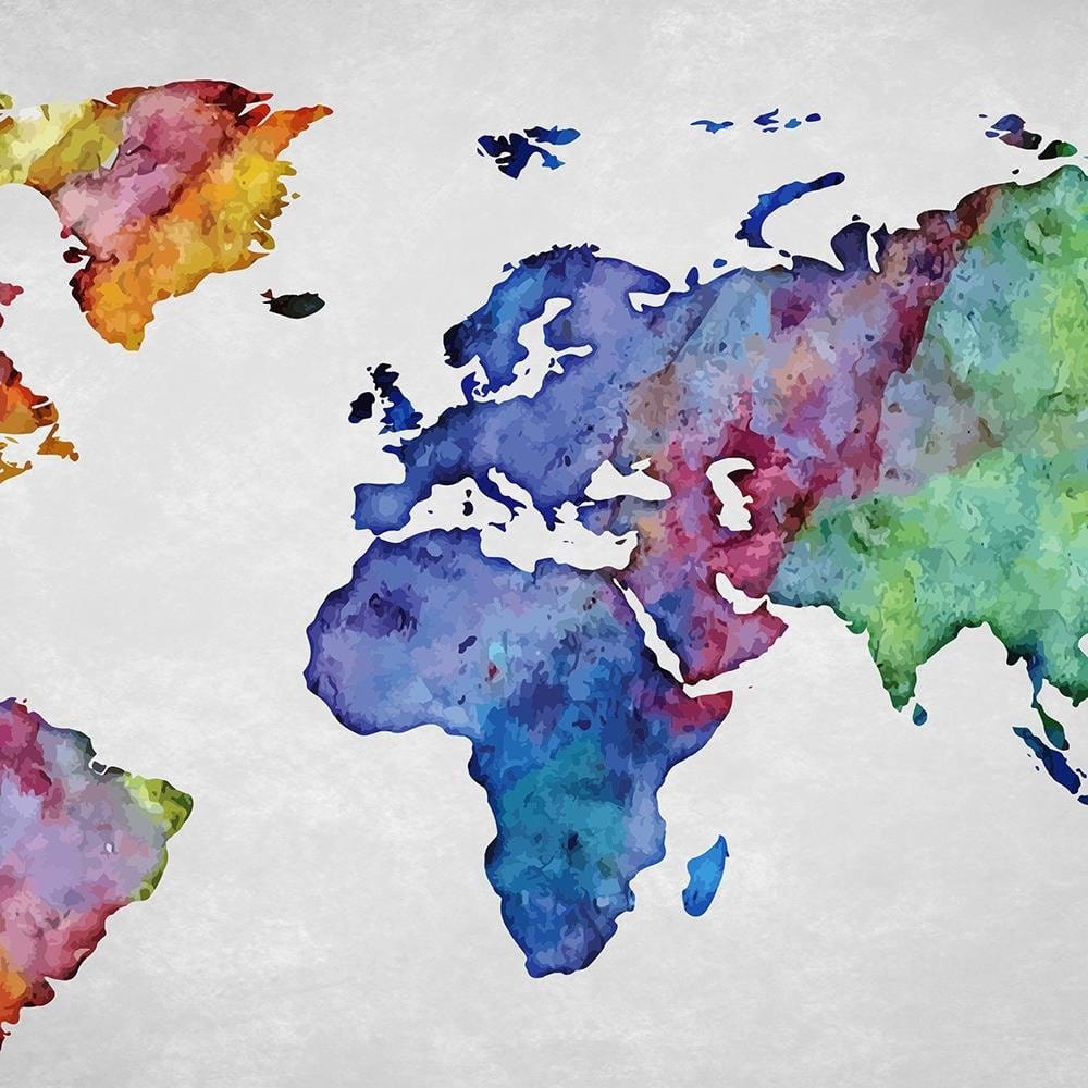 Glezna brūnā rāmī - Ed World Map Home Trends DECO